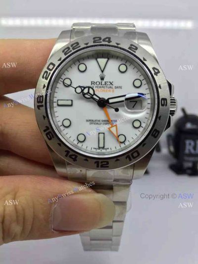 NEW UPGRADED Rolex Explorer II White Face 42mm Watch - Noob Factory Replica Watches
